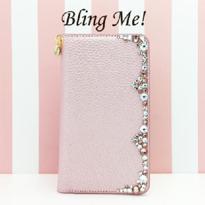 smartphone case m synthetic leather line l pearl pink smartphone