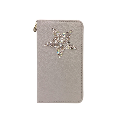 Smartphone Case M/Synthetic leather/Star(Greige)